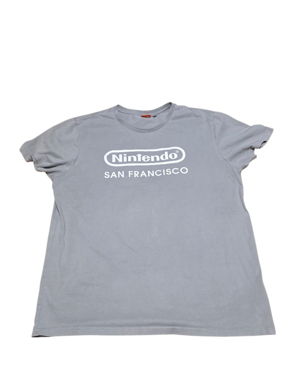 Nintendo San Francisco 100% Cotton Gray T-Shirt With White Lettering Size L EUC